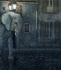 Elephant on a Rainy Evening