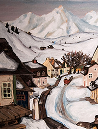 Study of Gagnon's <q>Village in the Laurentian Mountains</q>